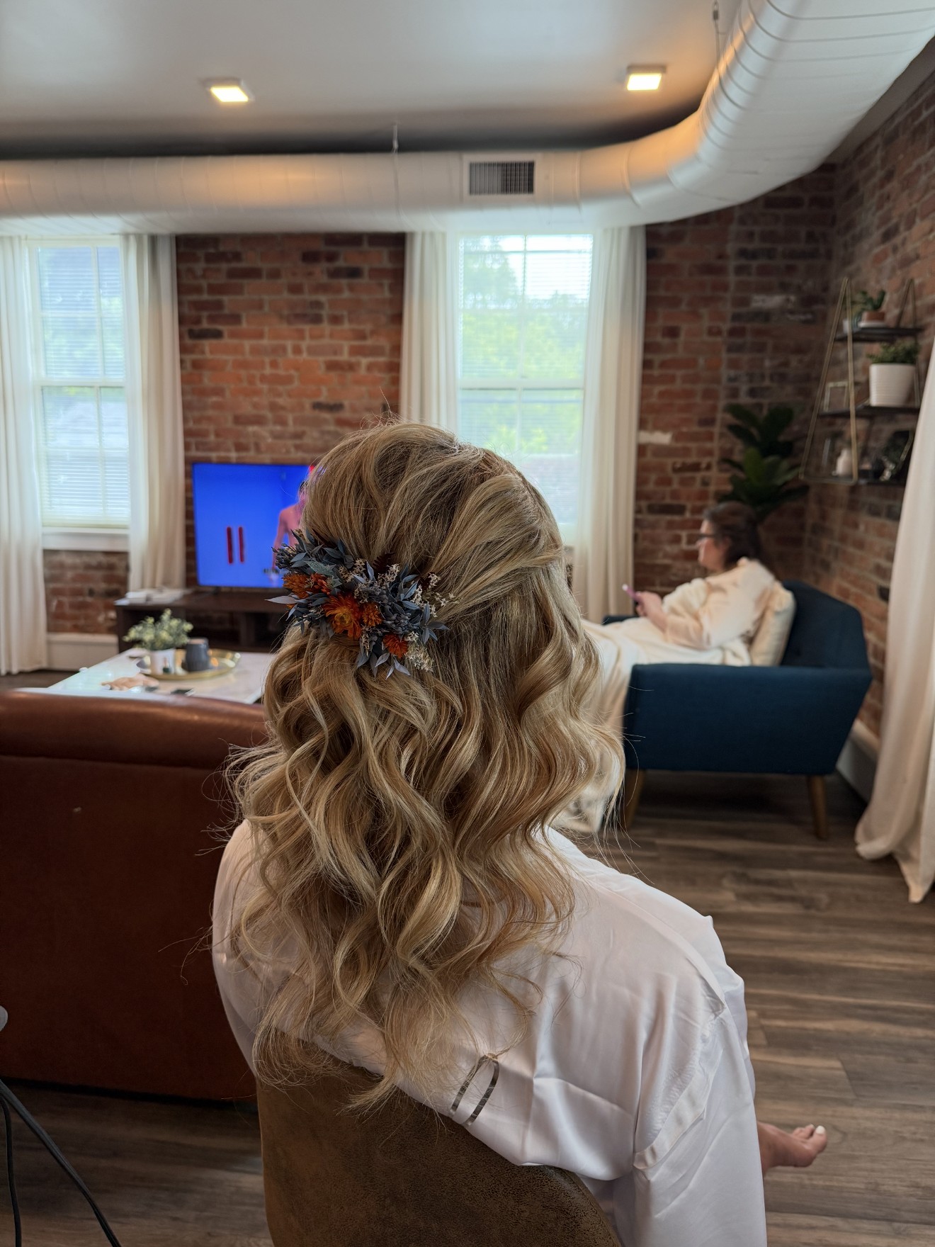 Bridal half-up style